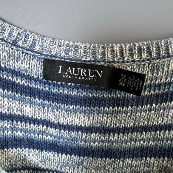 NWOT Lauren Ralph Lauren Blue Striped Sweater Tank Top Size 3x - Picture 5 of 7